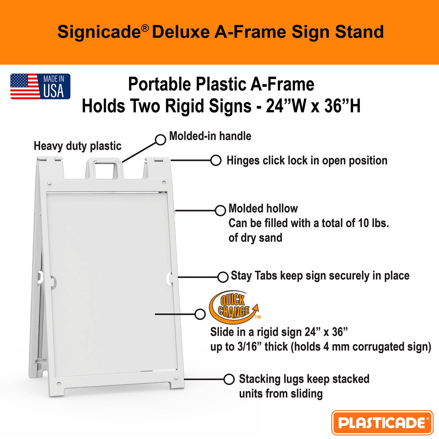 Boguna 24×36 White Plastic A-Frame Sign Stand – Key Features & Benefits