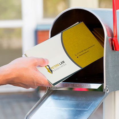 Peters Law Associates envelope being placed into mailbox