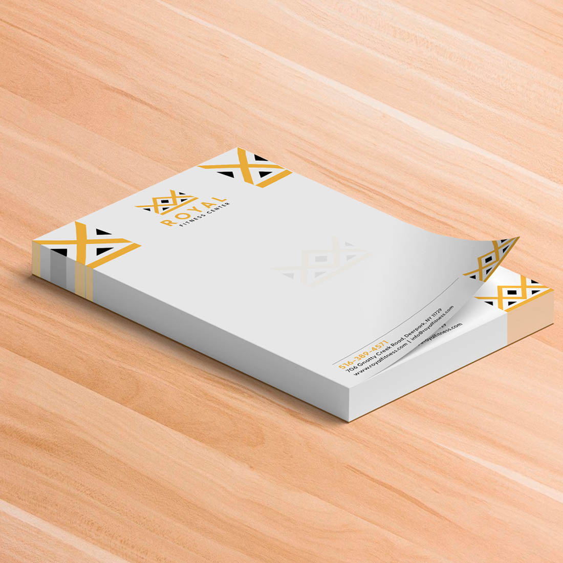 Royal Fitness Center branded notepad