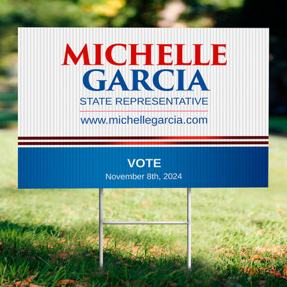 Political yard sign promoting Michelle Garcia for State Representative